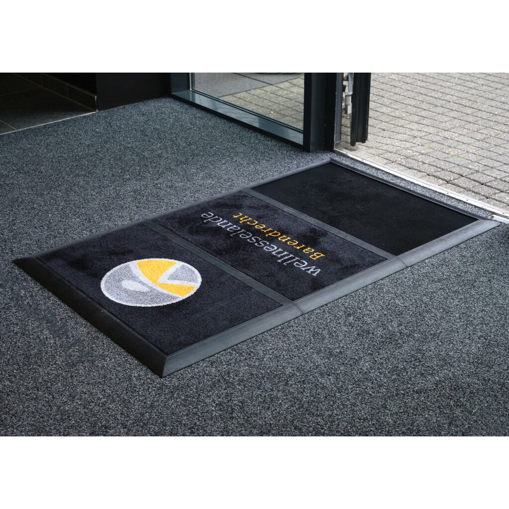 Číslo obrázku produktu 6: Rohož k zachytávání nečistot NoTrax Sani-Master™, dezinfekční, ŠxD 914 x 1 525 mm, antracitová/černá