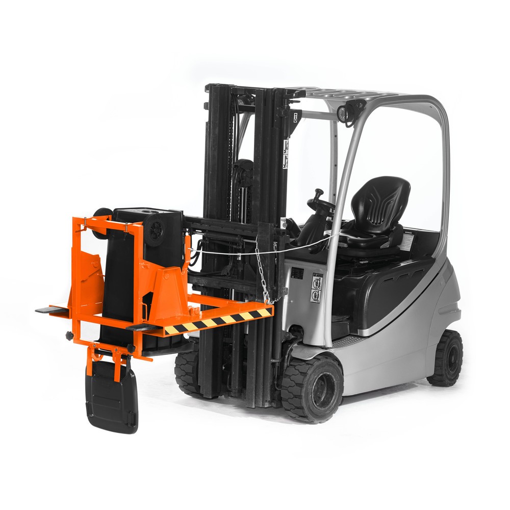 Číslo obrázku produktu 2: RR-Industrietechnik® Obraceč popelnic typ RMW, ŠxHxV 1000 x 1000 x 1080 mm, RAL 2004 oranžová pravá