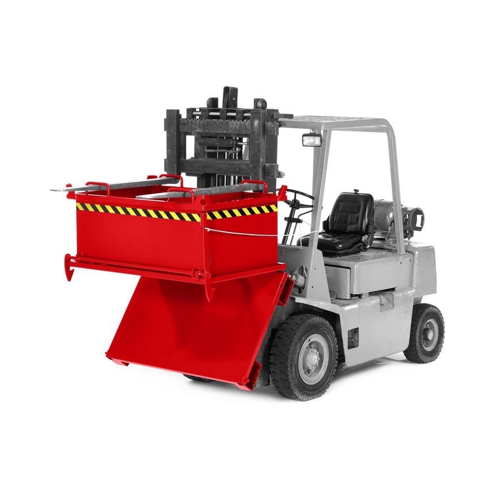 Číslo obrázku produktu 2: RR-Industrietechnik® Zásobník s vyklápěcím dnem typ RBB, objem 0,5 m³, RAL 3000 ohnivá červená