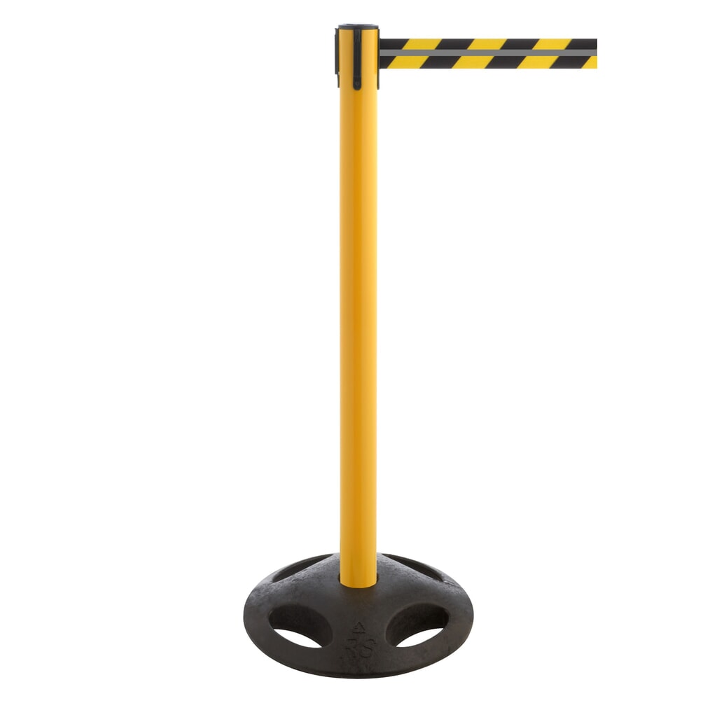 RS-GUIDESYSTEMS® páskový zahrazovací sloupek GLA 25-E REFLECTO, délka 3,5 m, šířka 50 mm, sloupek žlutý, pásek černý/žlutý Obrázek produktu: RS-GUIDESYSTEMS® páskový zahrazovací sloupek GLA 25-E REFLECTO, délka 3,5 m, šířka 50 mm, sloupek žlutý, pásek černý/žlutý