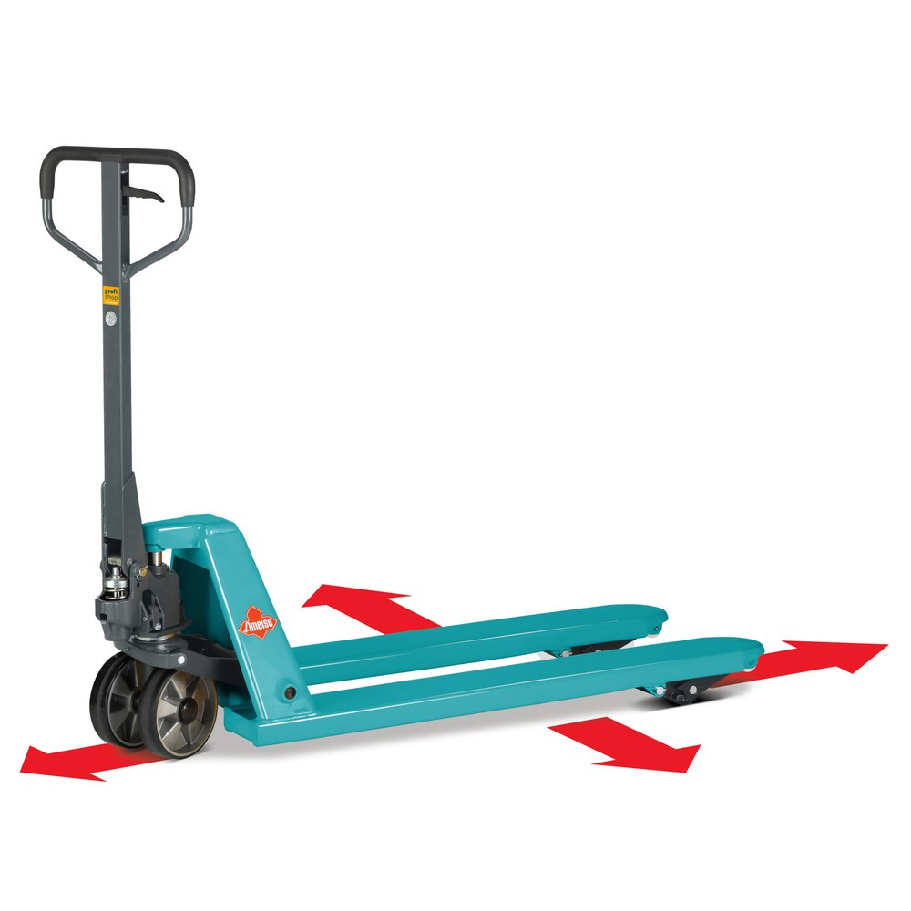 Číslo obrázku produktu 1: 4cestný paletový vozík Ameise® PTM 2.5 Cross, nosnost 2 500 kg/1 500 kg, délka vidlí 1 150 mm, polyuretan
