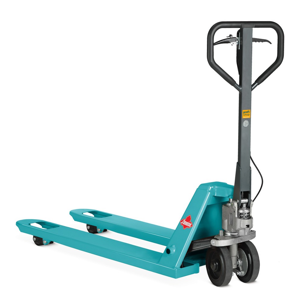 Číslo obrázku produktu 1: Paletový vozík Ameise® PTM 2.5 s ruční brzdou, nosnost 2 500 kg, délka vidlí 1 150 mm, plná pryž/polyuretan, tandemová kolečka