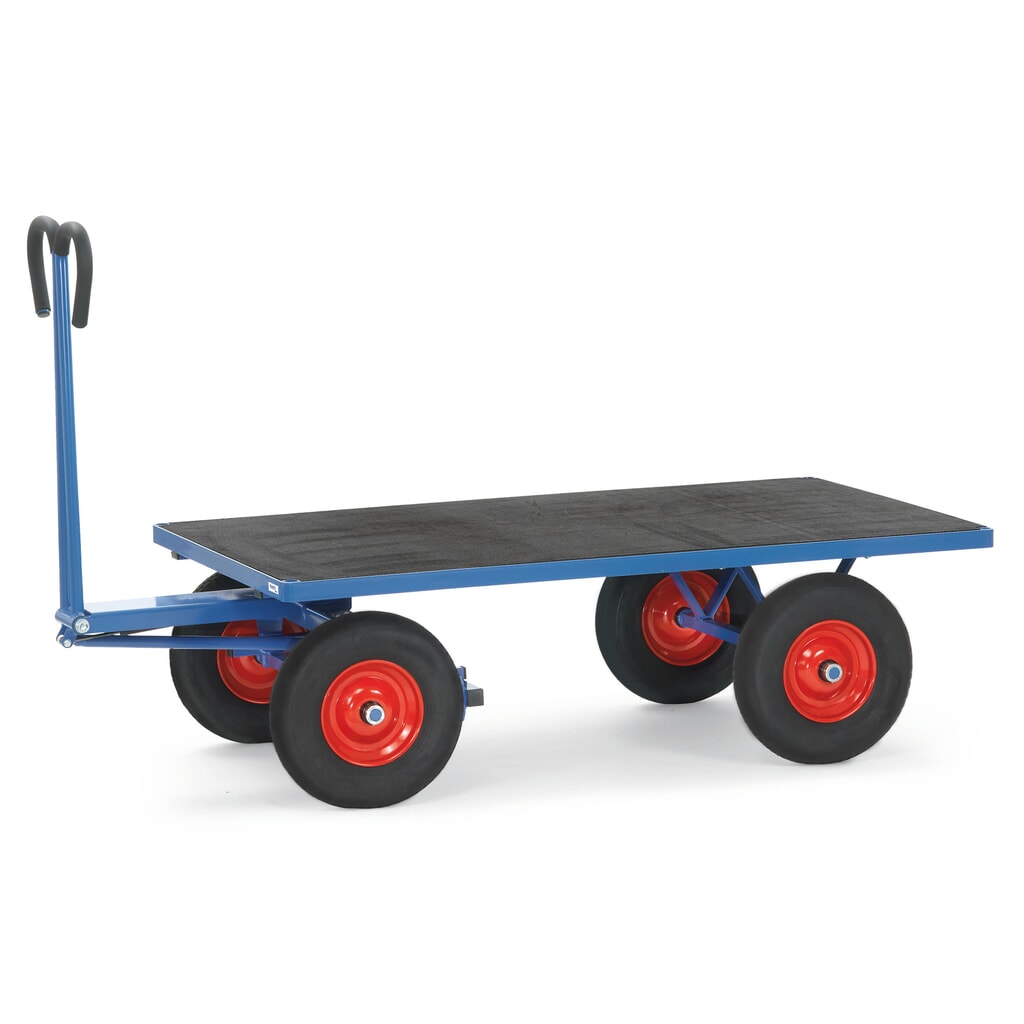 Ruční plošinový vozík fetra® bez bočnic, ložná plocha Š x H 800 x 1200 mm, nosnost 1000 kg, kolečka z plné pryže Obrázek produktu: Ruční plošinový vozík fetra® bez bočnic, ložná plocha Š x H 800 x 1200 mm, nosnost 1000 kg, kolečka z plné pryže