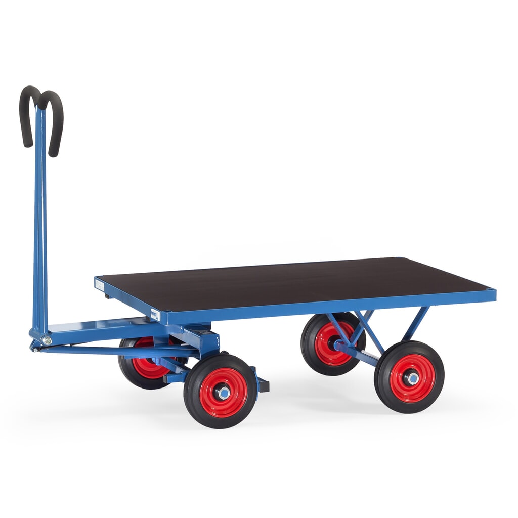 Obrázek produktu: Ruční plošinový vozík fetra® bez bočnic, ložná plocha Š x H 800 x 1200 mm, nosnost 700 kg, kolečka z plné pryže