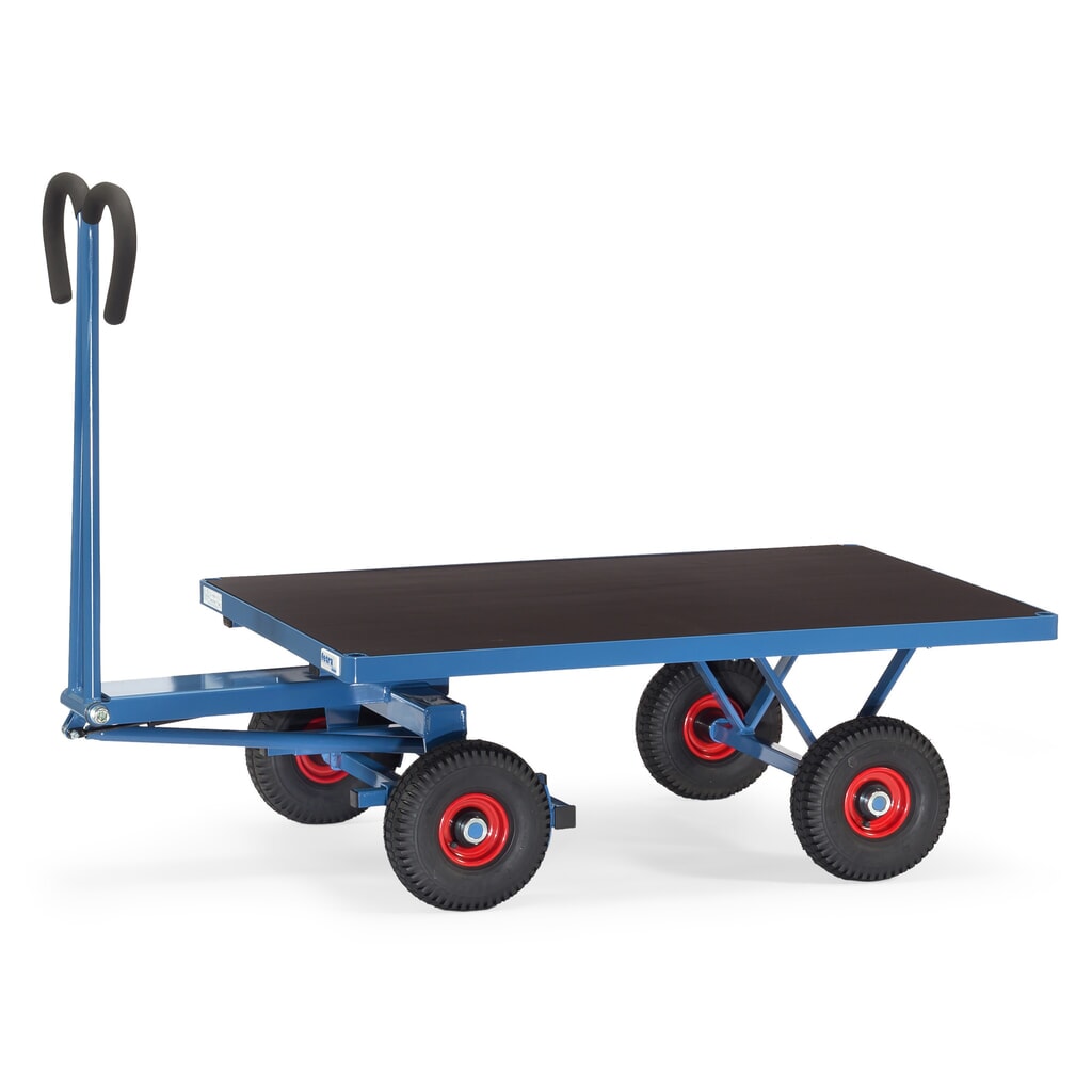 Ruční plošinový vozík fetra® bez bočnic, ložná plocha Š x H 800 x 1200 mm, nosnost 700 kg, vzduchem plněné pneumatiky Obrázek produktu: Ruční plošinový vozík fetra® bez bočnic, ložná plocha Š x H 800 x 1200 mm, nosnost 700 kg, vzduchem plněné pneumatiky
