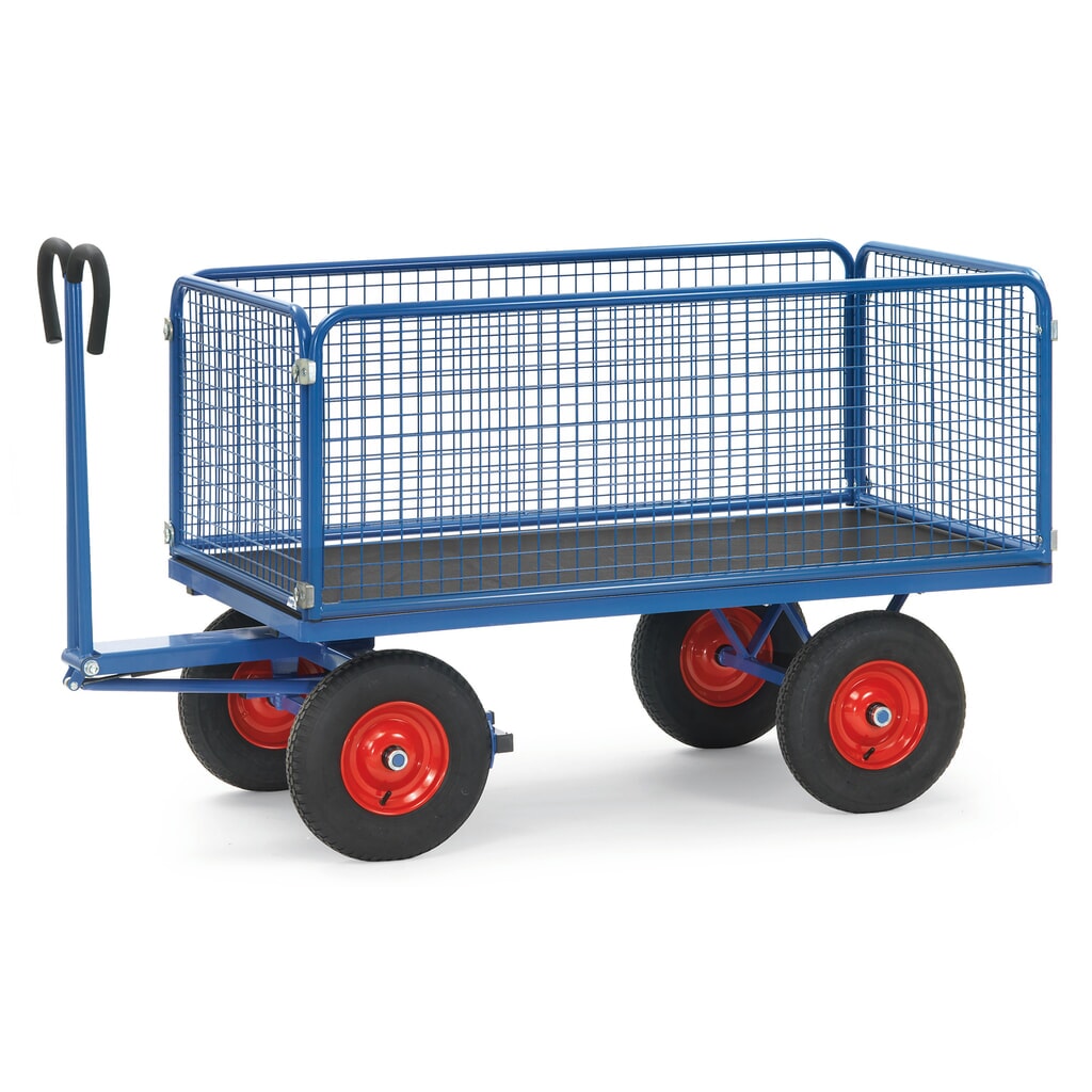 Ruční plošinový vozík fetra® V 600 mm, ložná plocha 1000 x 2000 mm, nosnost 1250 kg, vzduchem plněné pneumatiky Obrázek produktu: Ruční plošinový vozík fetra® V 600 mm, ložná plocha 1000 x 2000 mm, nosnost 1250 kg, vzduchem plněné pneumatiky