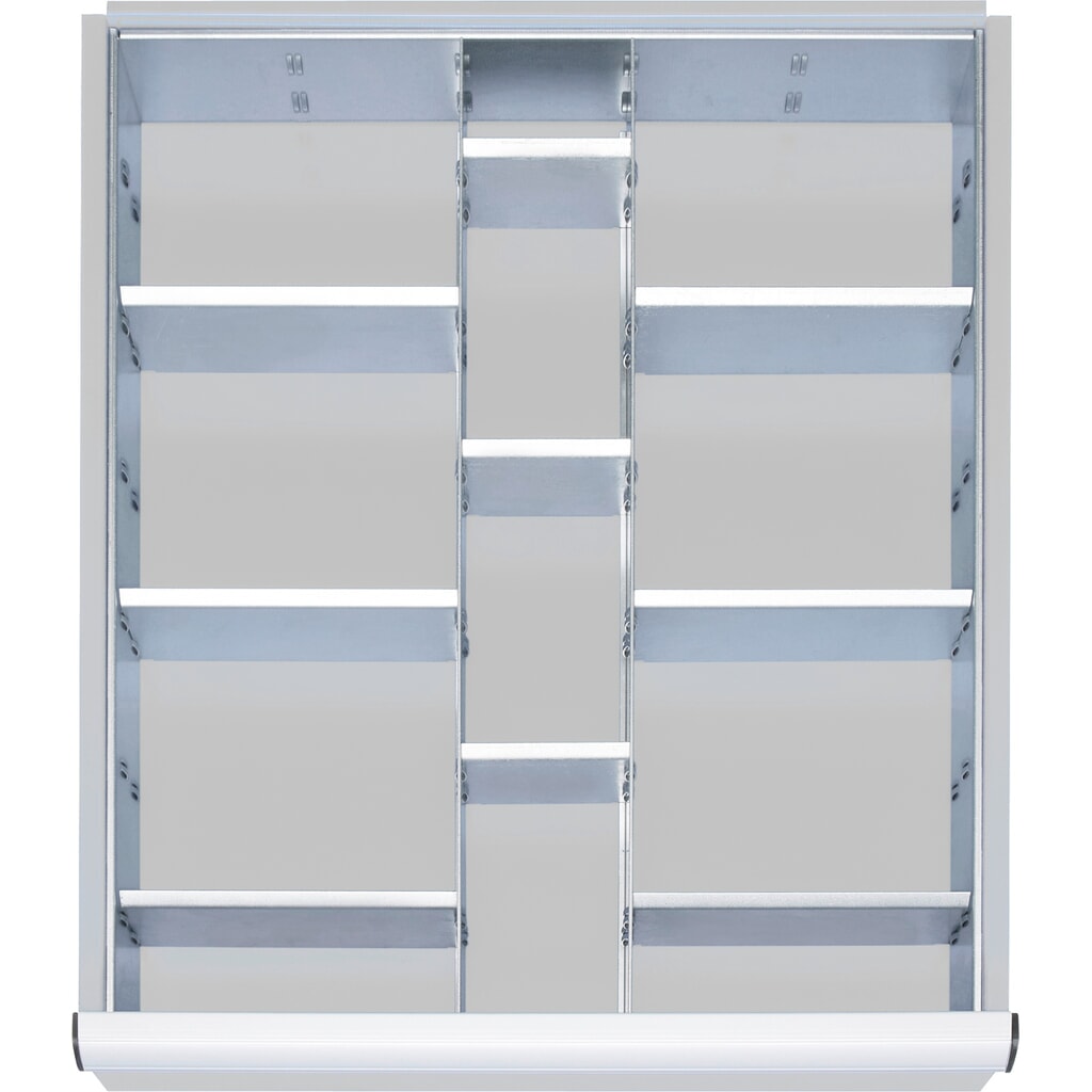 Obrázek produktu: Sada organizérů do zásuvek Steinbock®, pro zásuvky o rozměrech ŠxH 490 × 560 mm s výškou čela 120-150 mm, 2x 9 dělicí příčky