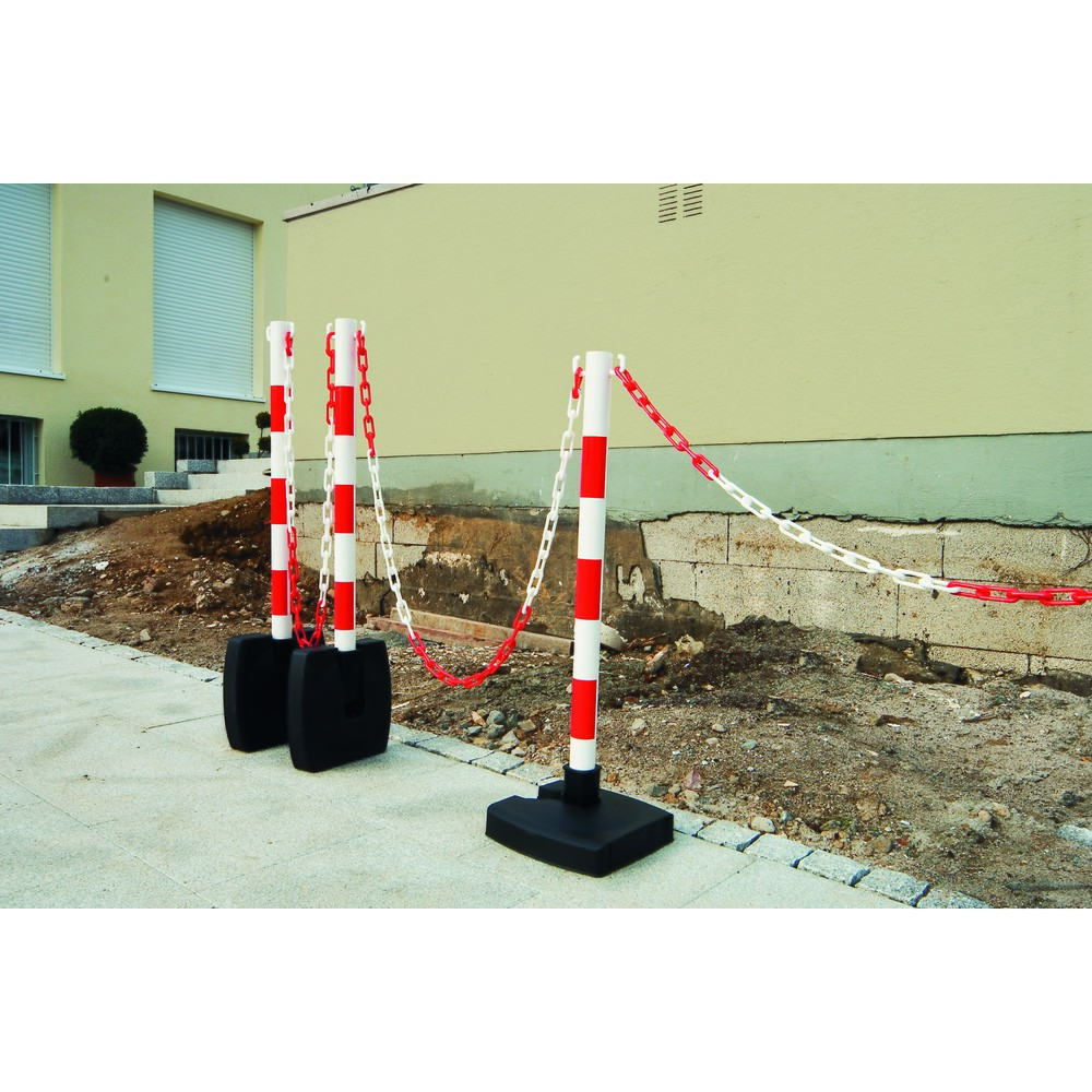 Číslo obrázku produktu 3: Sada zahrazovacích sloupků na řetěz MORAVIA GUARDA-Flex, 4 stojany + řetěz 10 m, červená/bílá