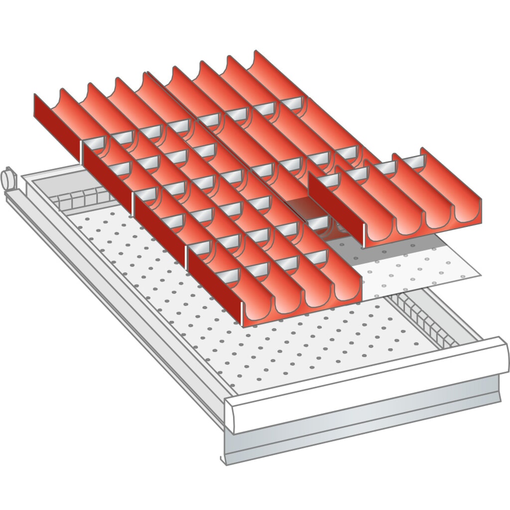 Sada zásobníků LISTA 18x36E, (ŠxHxVV) 306x612x50 mm, 48 ks Obrázek produktu: Sada zásobníků LISTA 18x36E, (ŠxHxVV) 306x612x50 mm, 48 ks
