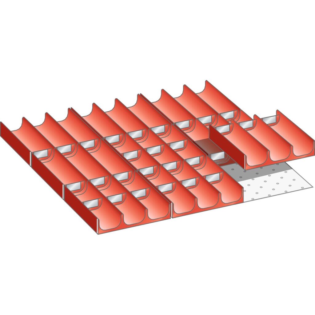 Sada zásobníků LISTA 27x27E, (ŠxHxVV) 459x459x50 mm, 39 ks Obrázek produktu: Sada zásobníků LISTA 27x27E, (ŠxHxVV) 459x459x50 mm, 39 ks