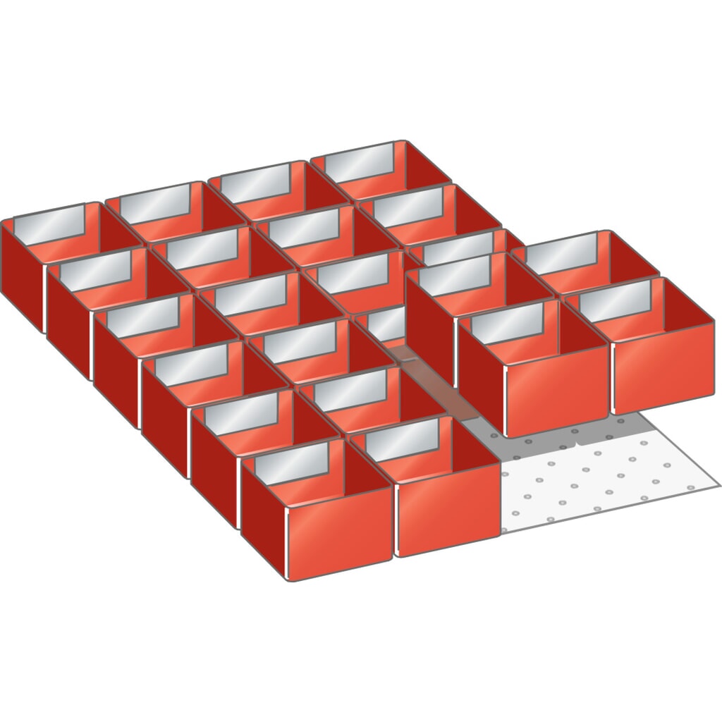 Sada zavěšovacích boxů LISTA 18x27E, (ŠxHxVV) 306x459x50 mm, 24 ks Obrázek produktu: Sada zavěšovacích boxů LISTA 18x27E, (ŠxHxVV) 306x459x50 mm, 24 ks