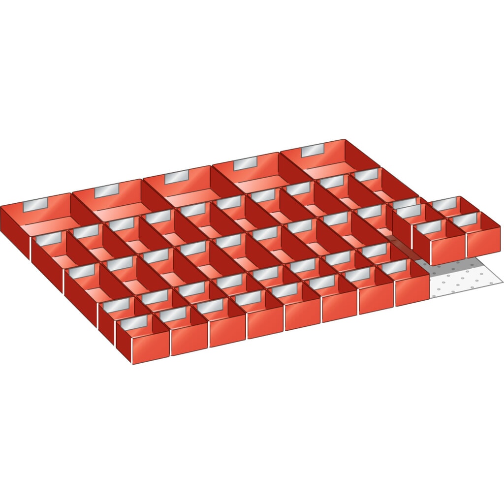 Sada zavěšovacích boxů LISTA 45x36E, (ŠxH) 765x612 mm, 45 ks