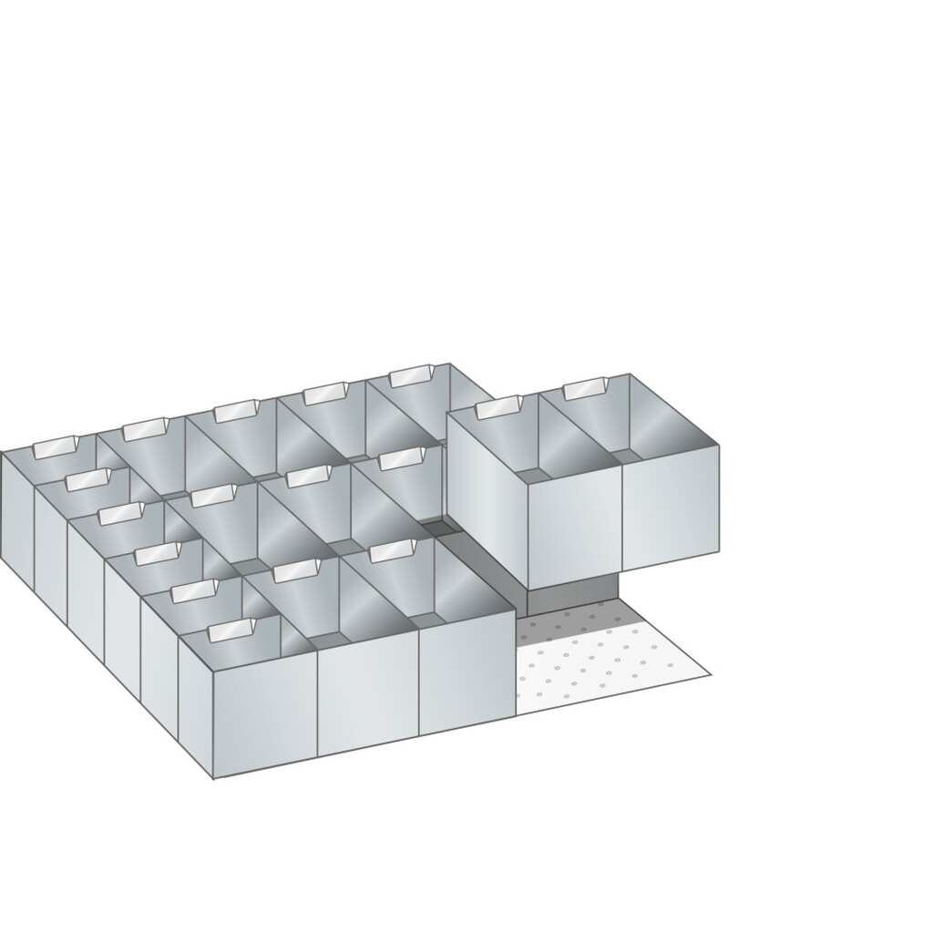 Sada zavěšovacích boxů LISTA, (ŠxH) 500x600 mm, 18 ks