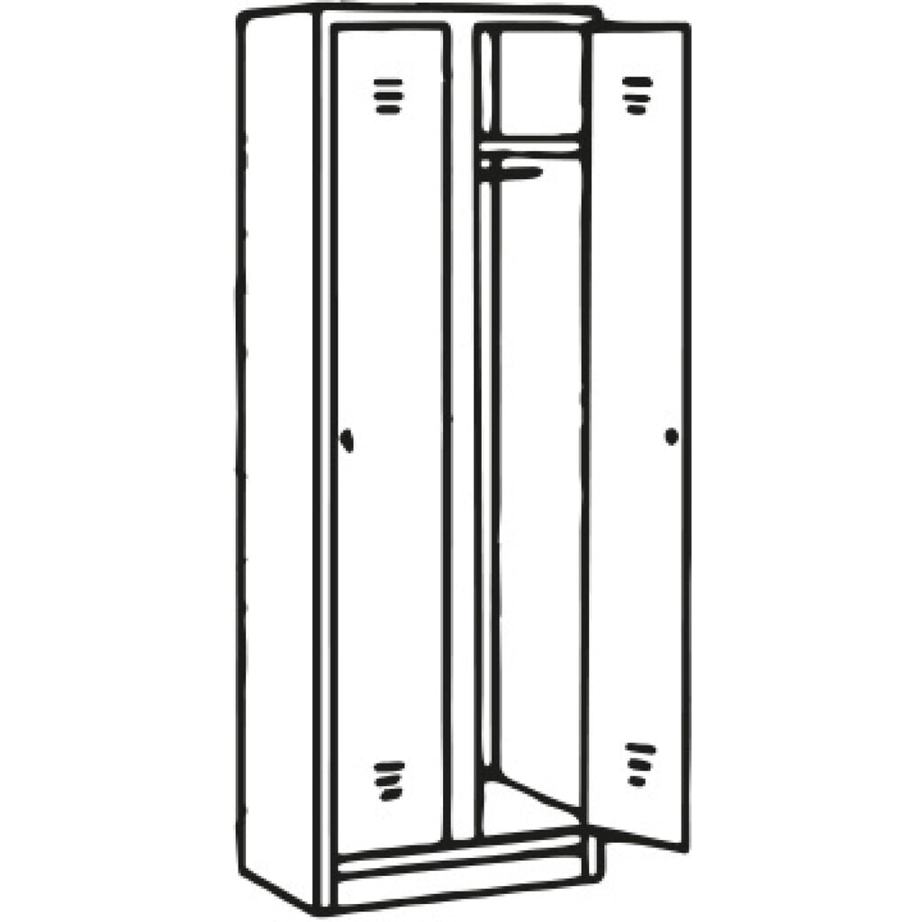 Šatní skříňka s lavicí HG-SB-1 HEMMDAL, zámek s otočnou západkou, 2 oddíly, VxŠxH 1800 x 600 x 500 mm, světle šedá Číslo obrázku produktu 3: Šatní skříňka s lavicí HG-SB-1 HEMMDAL, zámek s otočnou západkou, 2 oddíly, VxŠxH 1800 x 600 x 500 mm, světle šedá