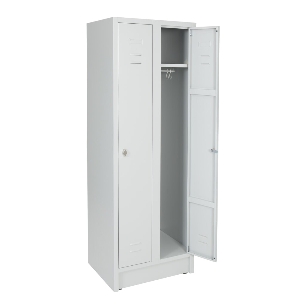 Šatní skříňka s lavicí HG-SB-1 HEMMDAL, zámek s otočnou západkou, 2 oddíly, VxŠxH 1800 x 600 x 500 mm, světle šedá Číslo obrázku produktu 1: Šatní skříňka s lavicí HG-SB-1 HEMMDAL, zámek s otočnou západkou, 2 oddíly, VxŠxH 1800 x 600 x 500 mm, světle šedá