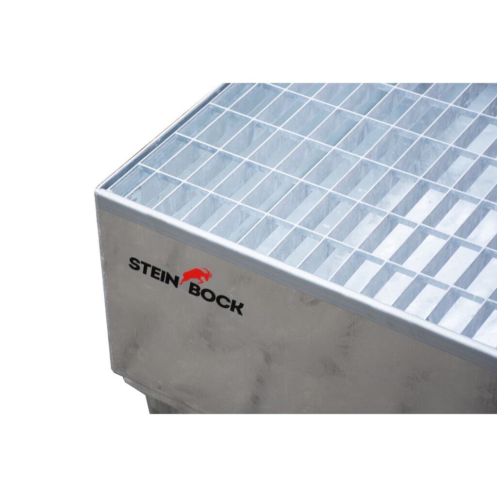 Steinbock® ocelová sběrná vana pro sudy o objemu 200 litrů, pojízdná, žárově pozinkovaná Číslo obrázku produktu 2: Steinbock® ocelová sběrná vana pro sudy o objemu 200 litrů, pojízdná, žárově pozinkovaná