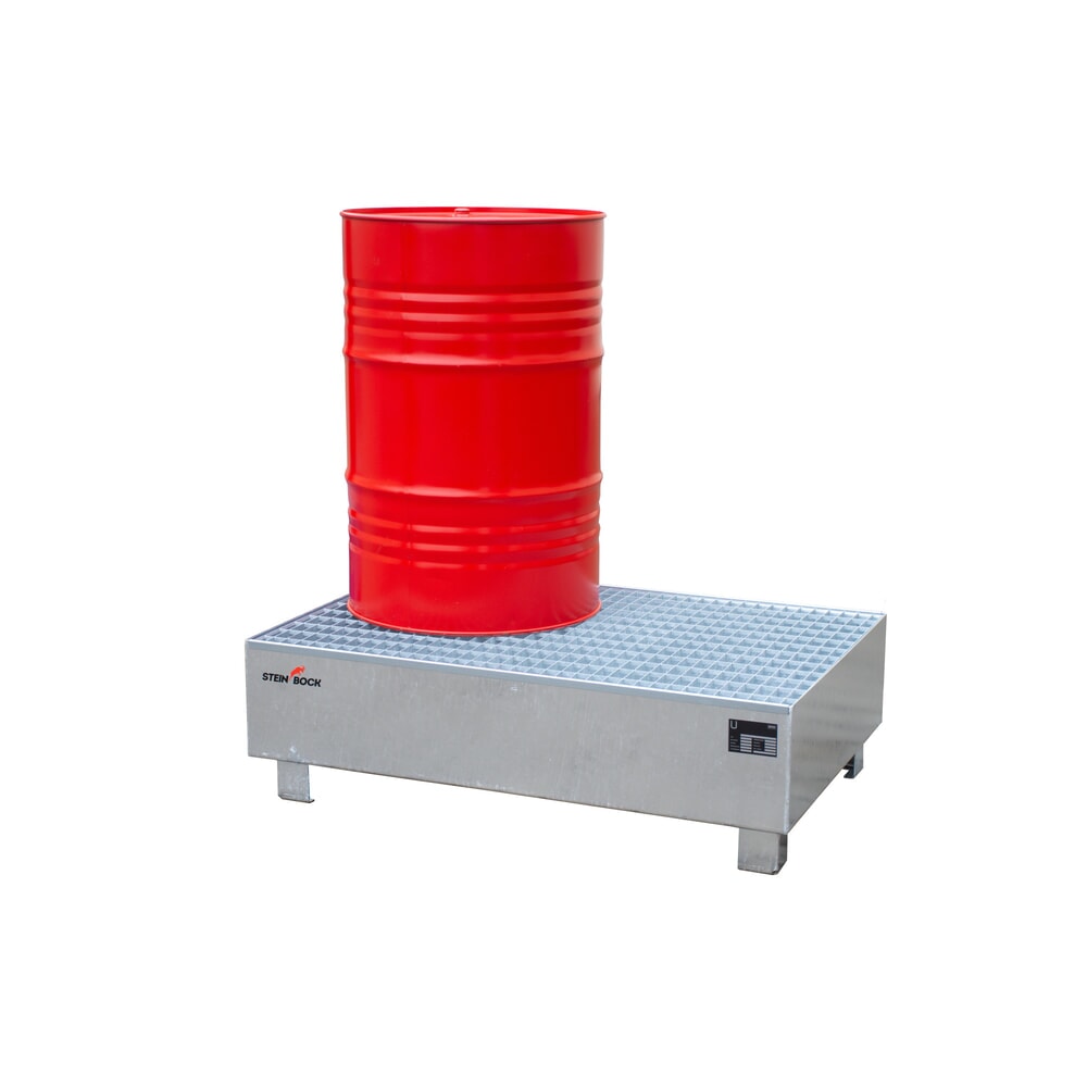 Číslo obrázku produktu 4: Sběrná vana Steinbock®, 2x 200 l, VxŠxH 360 x 800 x 1200 mm, vč. mřížového roštu, žárově pozinkované