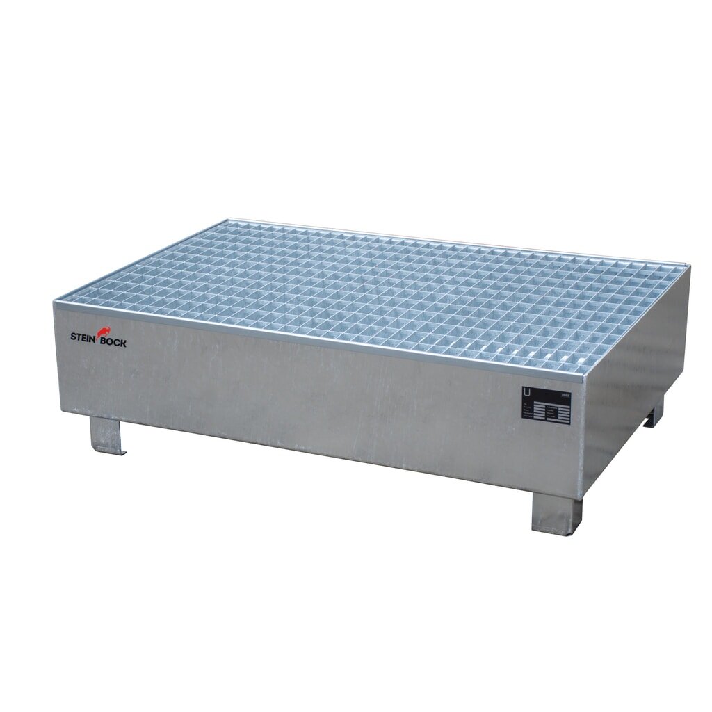 Steinbock® sběrná vana, 2 x 200 l, VxŠxH 360 x 1 200 x 800 mm, včetně mřížového roštu, žárově pozinkovaná. Obrázek produktu: Steinbock® sběrná vana, 2 x 200 l, VxŠxH 360 x 1 200 x 800 mm, včetně mřížového roštu, žárově pozinkovaná.