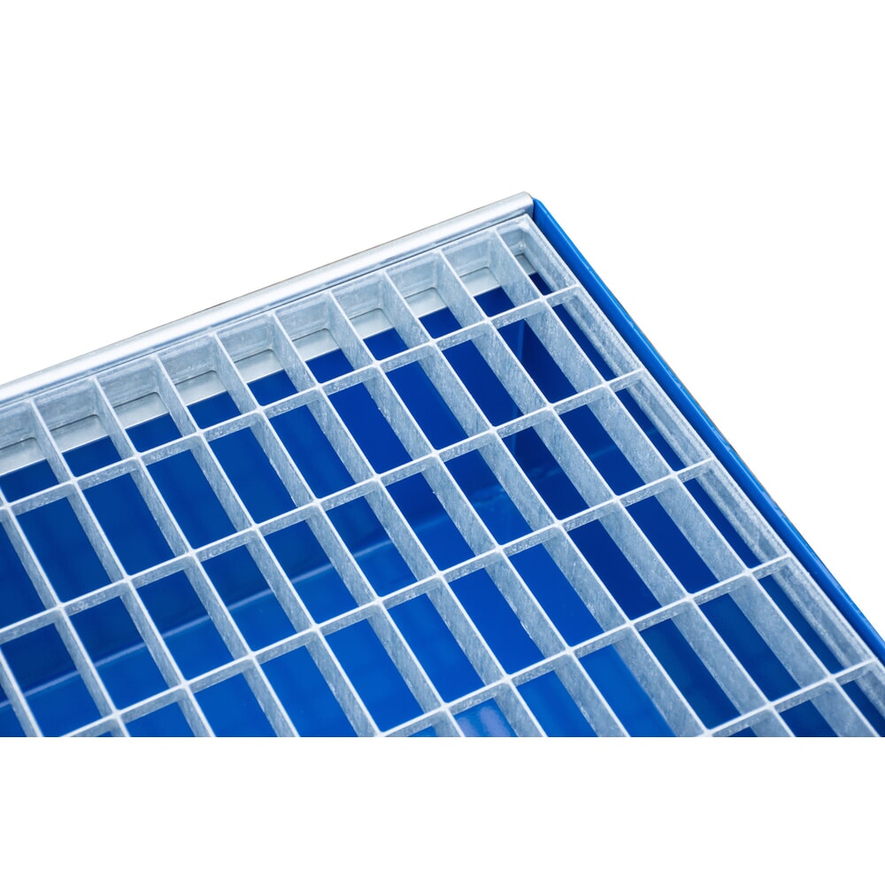 Číslo obrázku produktu 5: Sběrná vana Steinbock®, 2x 200 l, VxŠxH 360 x 800 x 1200 mm, vč. mřížového roštu, modrá