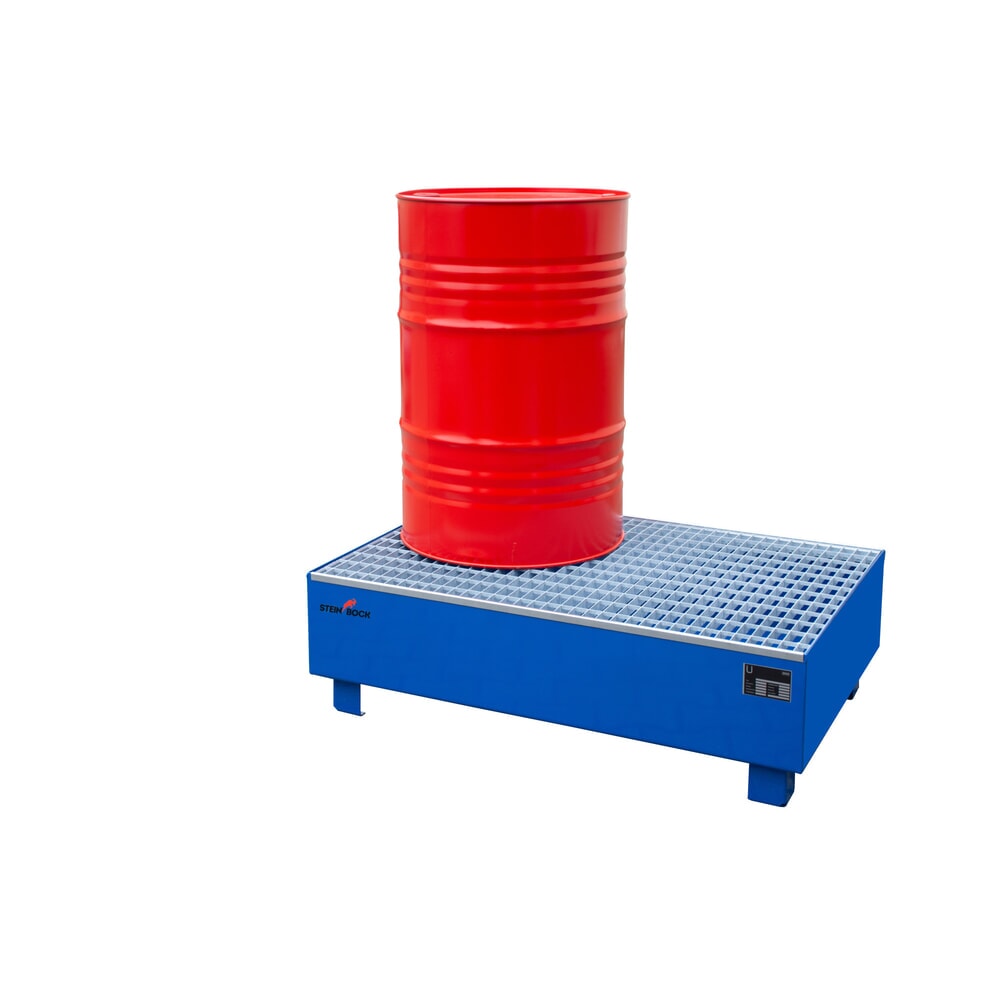 Číslo obrázku produktu 6: Sběrná vana Steinbock®, 2x 200 l, VxŠxH 360 x 800 x 1200 mm, vč. mřížového roštu, modrá