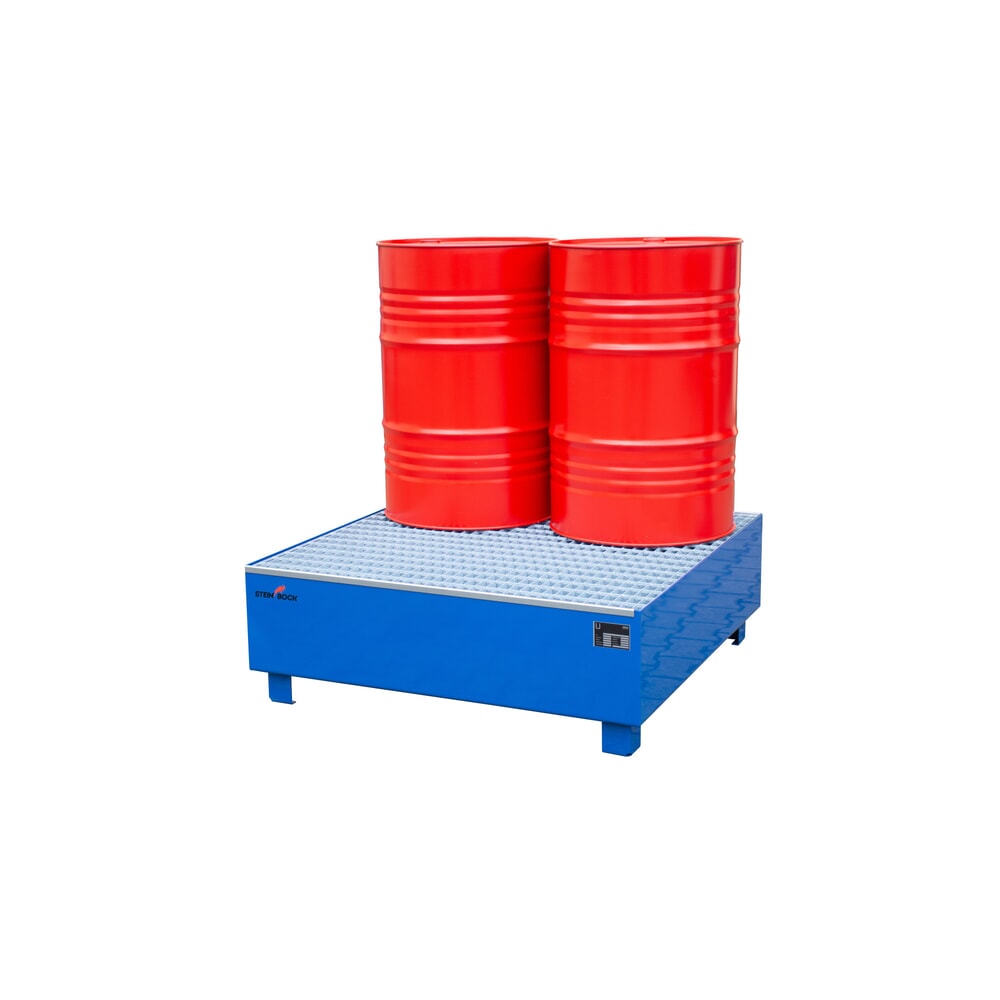 Číslo obrázku produktu 6: Sběrná vana Steinbock®, 4x 200 l, VxŠxH 410 x 1200 x 1200 mm, vč. mřížového roštu, modrá