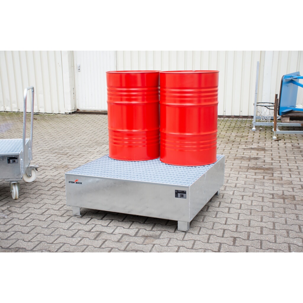 Steinbock® sběrná vana, 4 x 200 l, VxŠxH 415 x 1 200 x 1 200 mm, včetně mřížového roštu, žárově pozinkovaná. Číslo obrázku produktu 4: Steinbock® sběrná vana, 4 x 200 l, VxŠxH 415 x 1 200 x 1 200 mm, včetně mřížového roštu, žárově pozinkovaná.