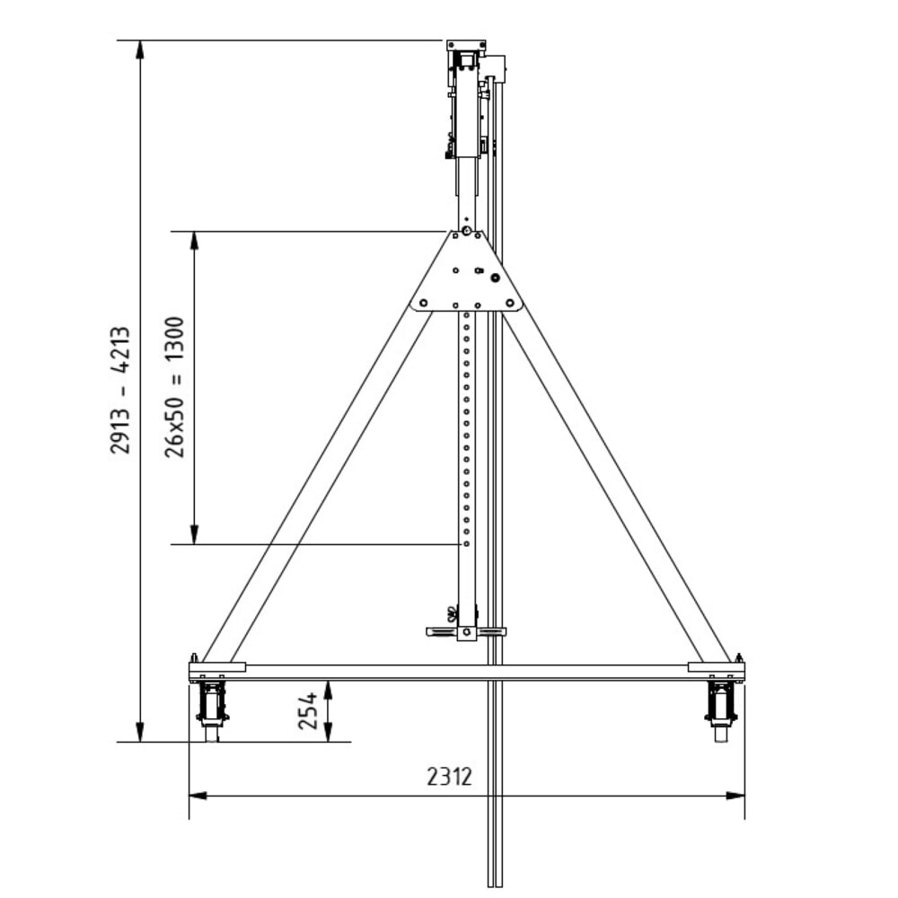 Číslo obrázku produktu 2: SCHILLING hliníkový portálový jeřáb s dělitelným nosníkem, pojízdný, celková výška max. 4270 mm, nosnost 500 kg
