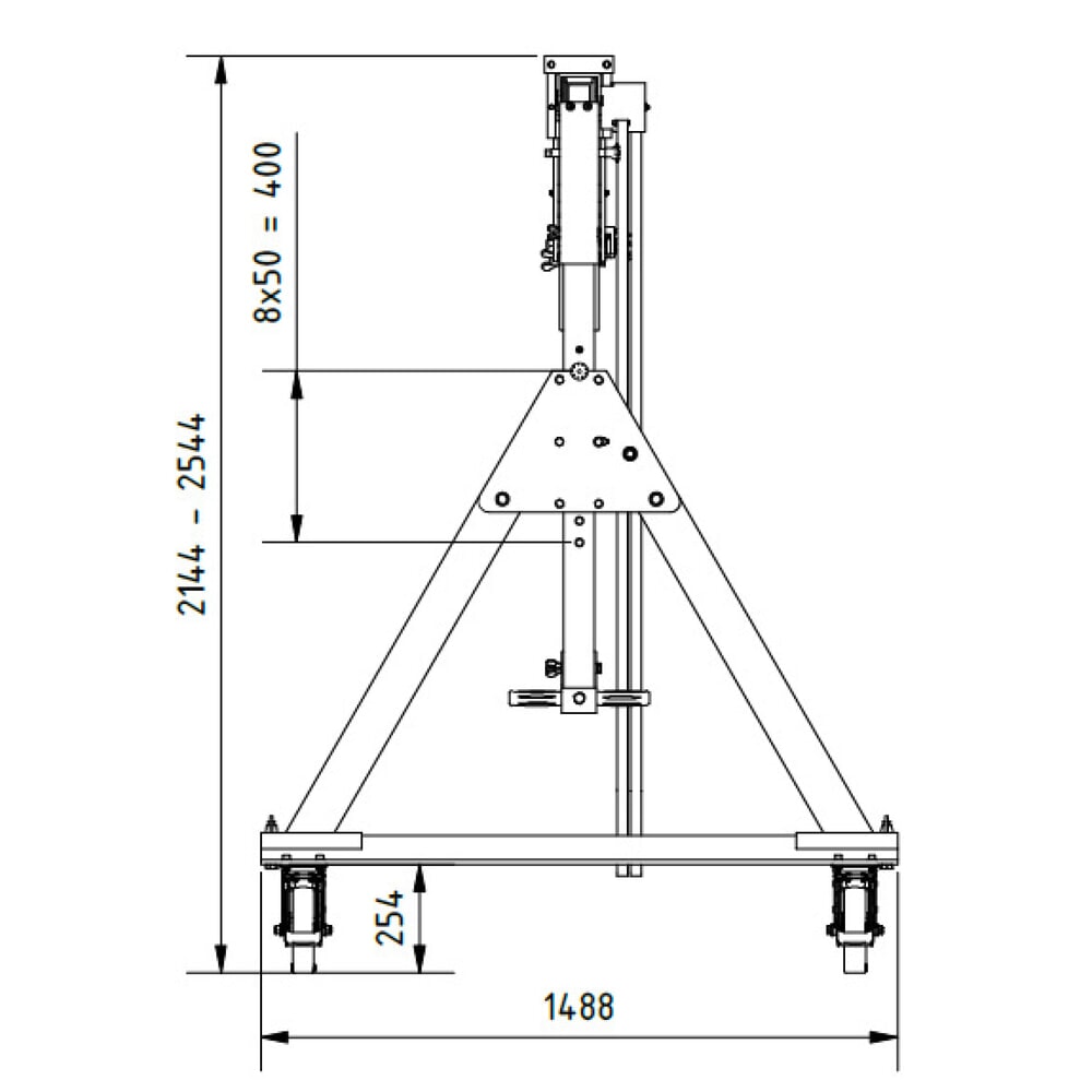 Číslo obrázku produktu 2: SCHILLING hliníkový portálový jeřáb s dělitelným nosníkem, pojízdný, celková výška max. 2560 mm, nosnost 500 kg