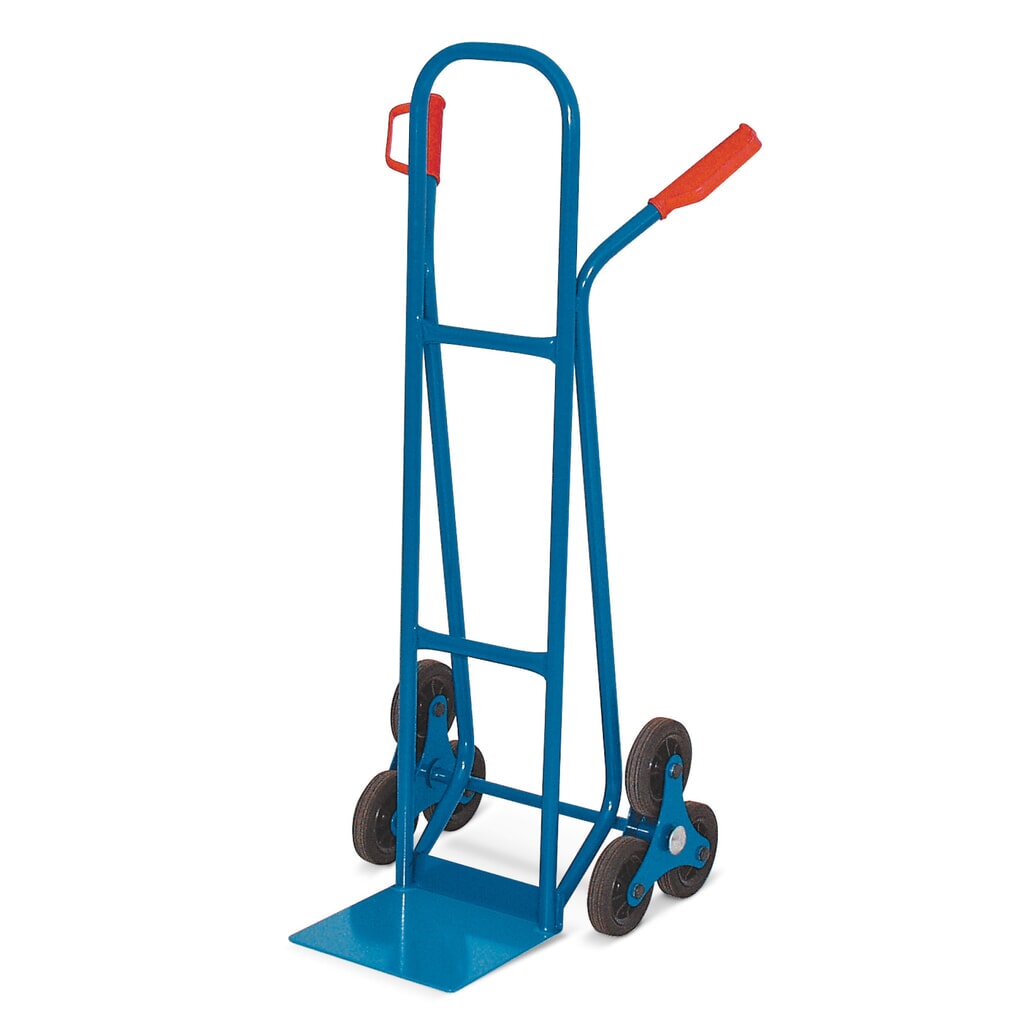 Schodišťový rudl HEMMDAL, kola na 3 ramenech, nosnost 175 kg, ložná plocha ŠxH 280 x 230 mm, ocel Obrázek produktu: Schodišťový rudl HEMMDAL, kola na 3 ramenech, nosnost 175 kg, ložná plocha ŠxH 280 x 230 mm, ocel
