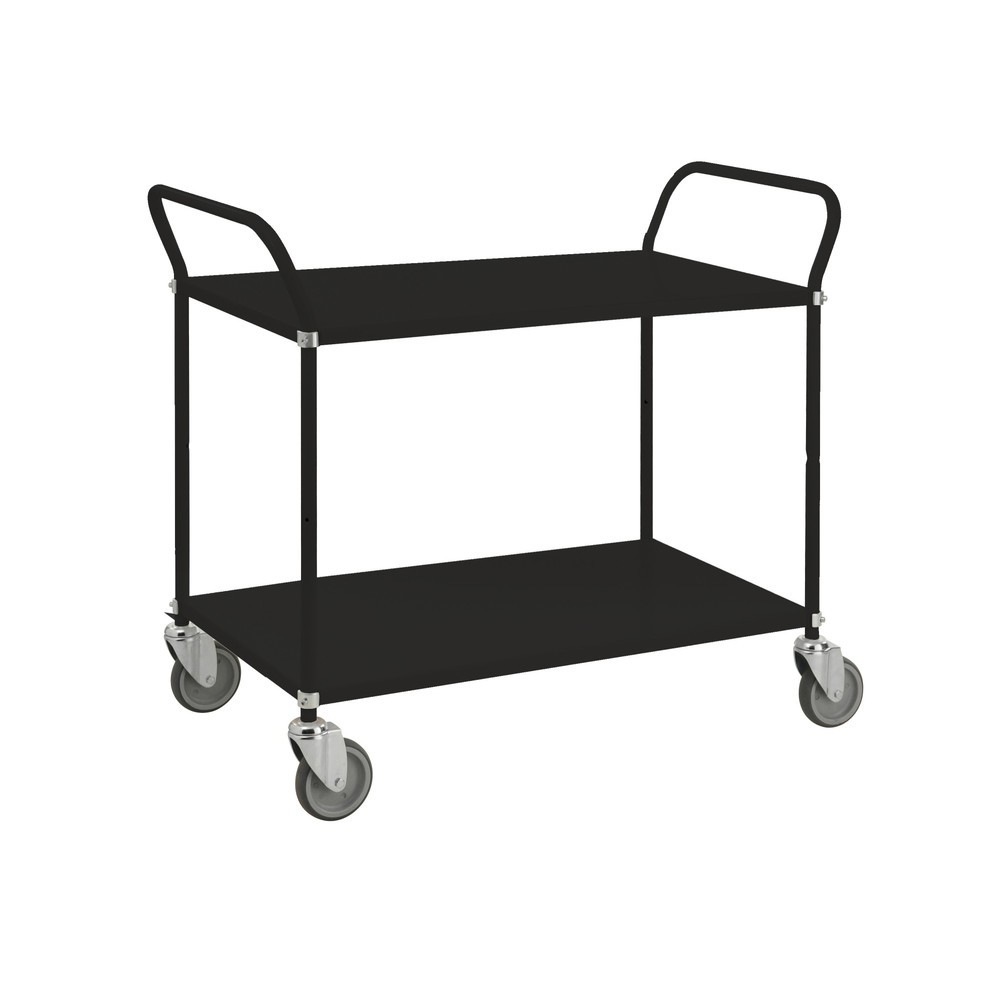 Číslo obrázku produktu 1: Servírovací vozík Kongamek se 4 řiditelnými kolečky, 2 policovými patry à 480 × 1080 mm, nosnost 100 kg