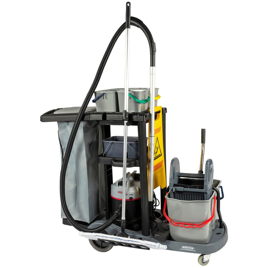 Sada servisního vozíku SPRiNTUS 2, kbelík 2x 17 litrů + 4x 4 litry, vytírací mop s prémiovým mopem 500 mm Obrázek produktu: Sada servisního vozíku SPRiNTUS 2, kbelík 2x 17 litrů + 4x 4 litry, vytírací mop s prémiovým mopem 500 mm