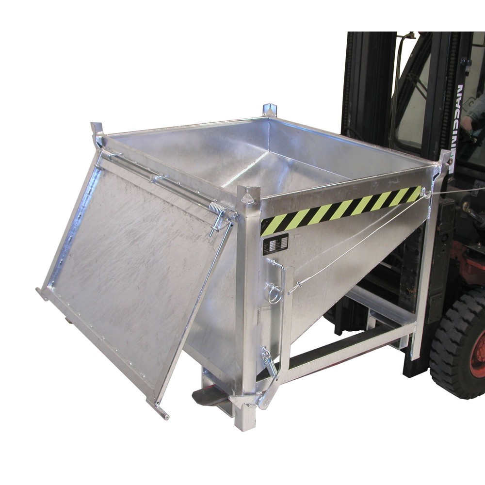 Číslo obrázku produktu 1: Silo Bauer® s klapkou, pozinkované, nosnost 750 kg, objem 0,5 m³