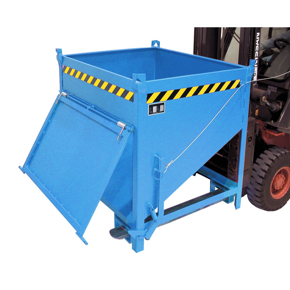 Číslo obrázku produktu 1: Silo Bauer® s klapkou, lakované provedení, objem 0,75 m³, RAL 5012 světle modrá