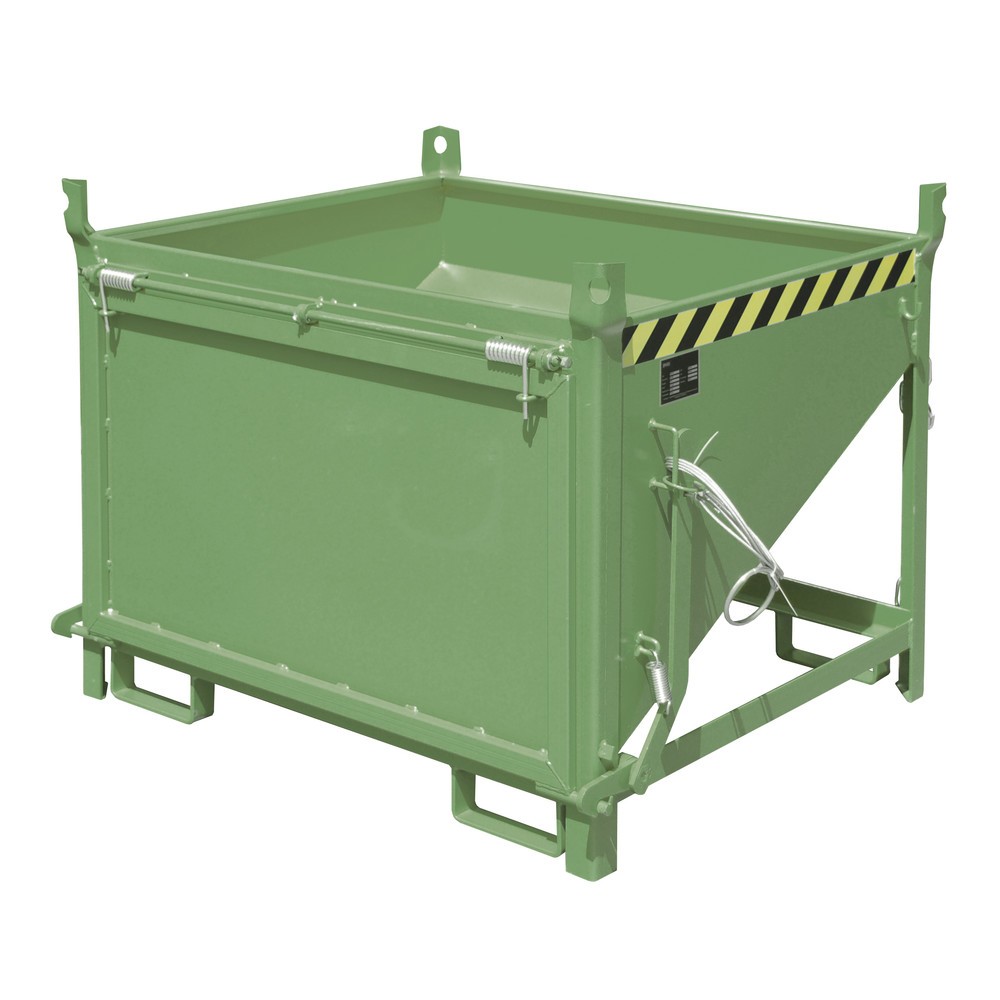 Číslo obrázku produktu 1: Silo Bauer® s klapkou, lakované provedení, objem 0,5 m³, RAL 6011 rezeda zelená