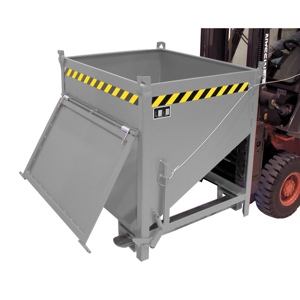 Číslo obrázku produktu 1: Silo Bauer® s klapkou, lakované provedení, objem 0,75 m³, RAL 7005 myší šedá