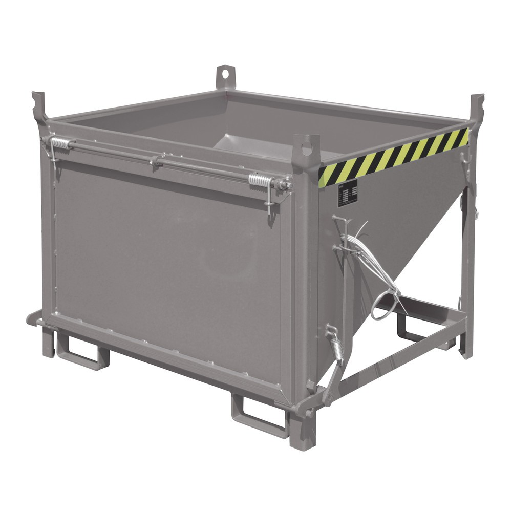 Číslo obrázku produktu 1: Silo Bauer® s klapkou, lakované provedení, objem 0,5 m³, RAL 7005 myší šedá