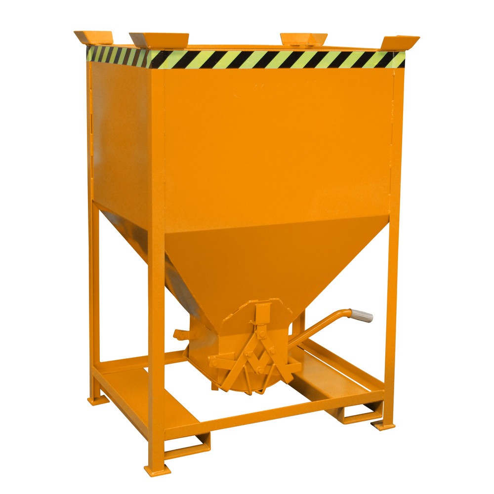 Číslo obrázku produktu 1: Silo Bauer® s nůžkovým zavíráním + vidlicové kapsy, lakované provedení, objem 0,6 m³, RAL 2000 žlutooranžová