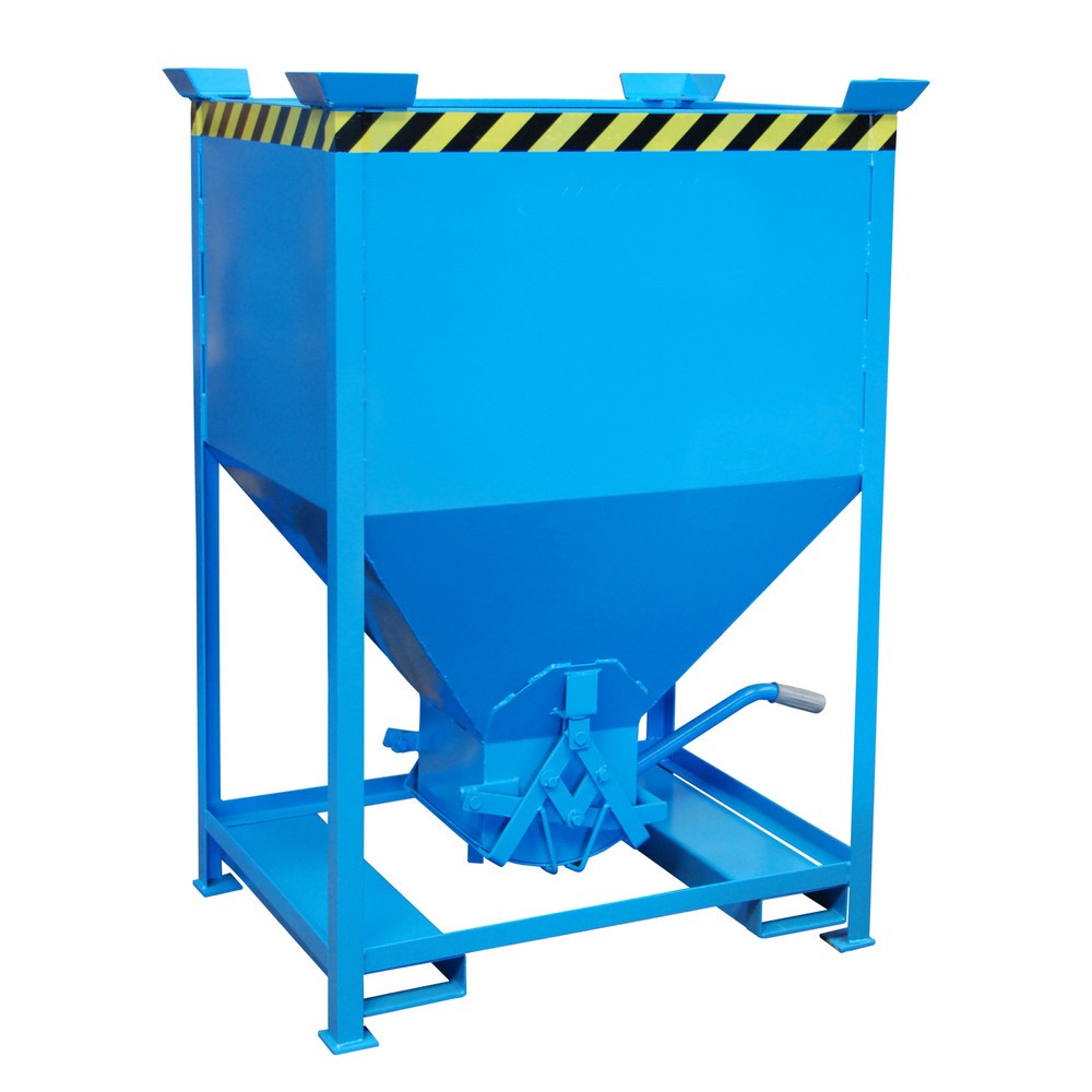 Číslo obrázku produktu 1: Silo Bauer® s nůžkovým zavíráním + vidlicové kapsy, lakované provedení, objem 0,6 m³, RAL 5012 světle modrá