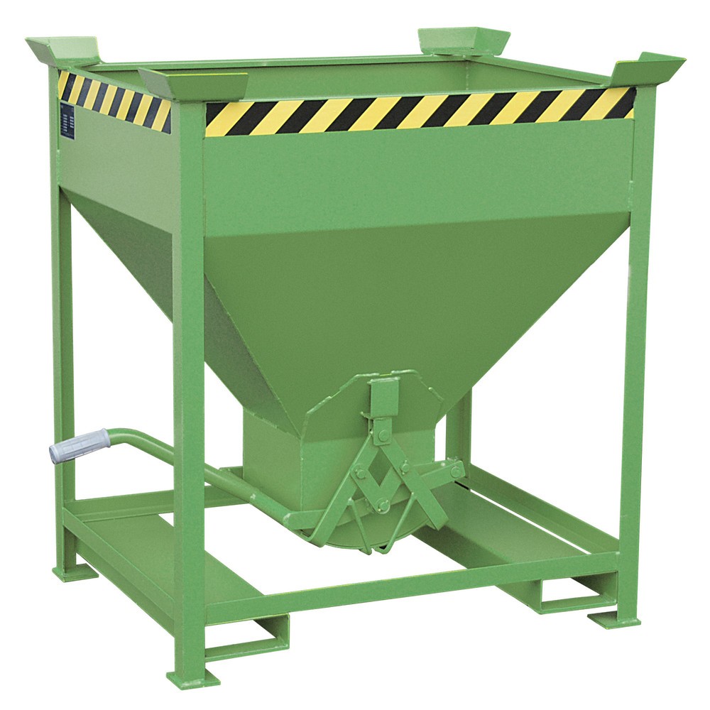 Číslo obrázku produktu 1: Silo Bauer® s nůžkovým zavíráním + vidlicové kapsy, lakované provedení, objem 0,375 m³, RAL 6011 rezeda zelená
