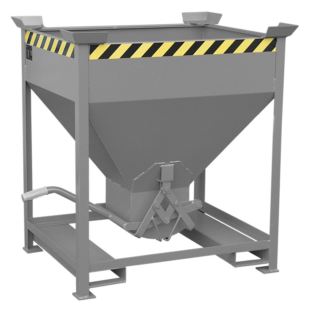 Číslo obrázku produktu 1: Silo Bauer® s nůžkovým zavíráním + vidlicové kapsy, lakované provedení, objem 0,375 m³, RAL 7005 myší šedá
