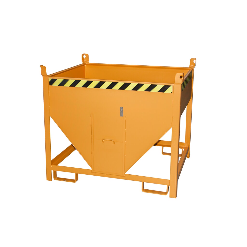 Bauer® Silo s posuvným uzávěrem, lakované, objem 0,5 m³, RAL 2000 žlutooranžová Číslo obrázku produktu 1: Bauer® Silo s posuvným uzávěrem, lakované, objem 0,5 m³, RAL 2000 žlutooranžová