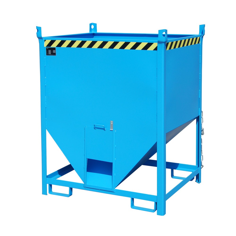 Číslo obrázku produktu 1: Bauer® Silo s posuvným uzávěrem, lakované, objem 1 m³, RAL 5012 světle modrá