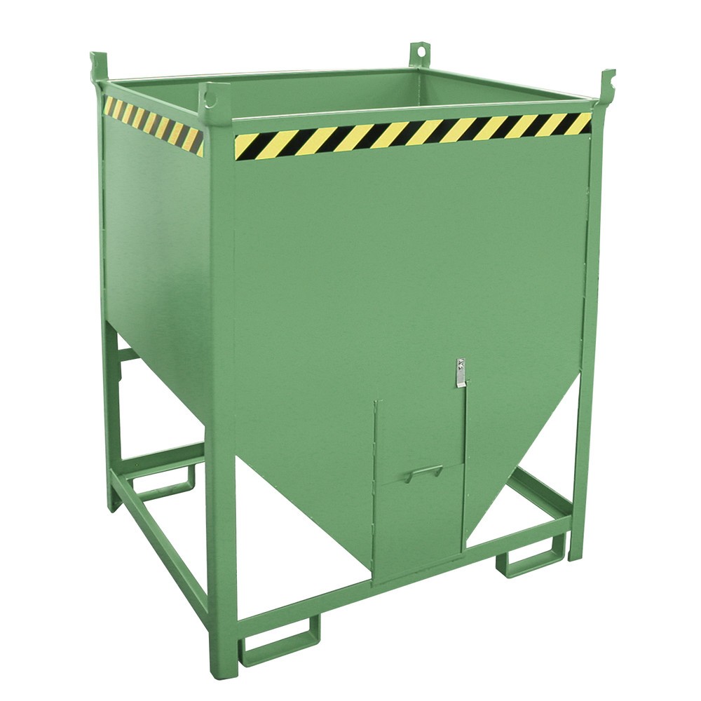 Číslo obrázku produktu 1: Bauer® Silo s posuvným uzávěrem, lakované, objem 1 m³, RAL 6011 rezedová zelená