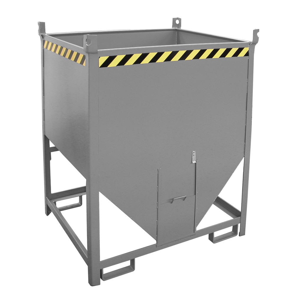 Číslo obrázku produktu 1: Bauer® Silo s posuvným uzávěrem, lakované, objem 1 m³, RAL 7005 myší šedá