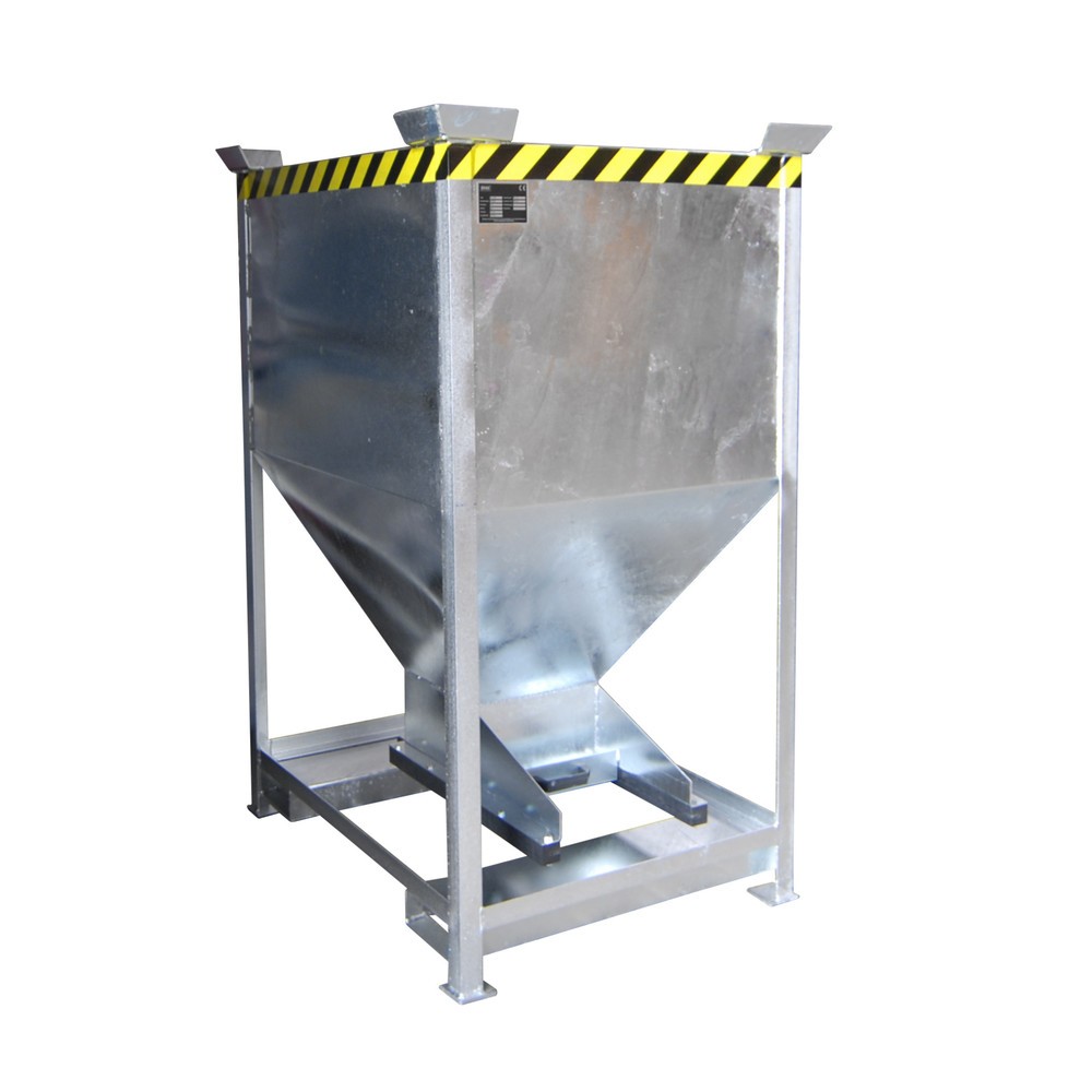 Číslo obrázku produktu 1: Bauer® Silo, s posuvným uzávěrem + vidlicové kapsy, pozinkované, objem 0,6 m³