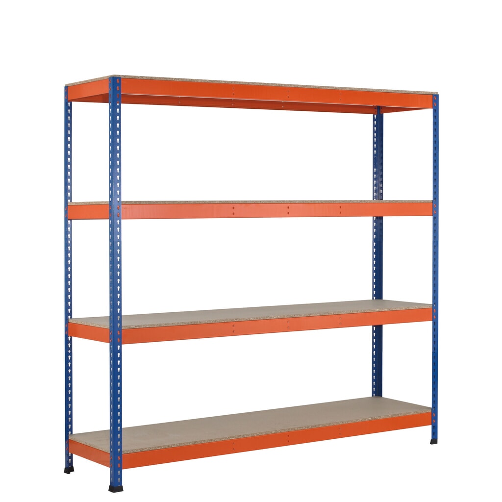 Široký regál SCHULTE, s dřevotřískovými deskami, základní pole, VxŠxH 2 438 x 1 536 x 468 mm Obrázek produktu: Široký regál SCHULTE, s dřevotřískovými deskami, základní pole, VxŠxH 2 438 x 1 536 x 468 mm