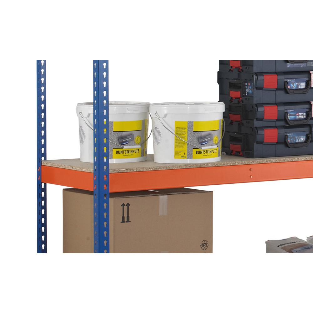Číslo obrázku produktu 2: Široký regál SCHULTE, s dřevotřískovými deskami, základní pole, VxŠxH 2 438 x 2 146 x 469 mm