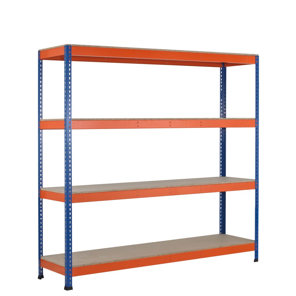 Číslo obrázku produktu 1: Široký regál SCHULTE, s dřevotřískovými deskami, základní pole, VxŠxH 2 438 x 2 146 x 469 mm