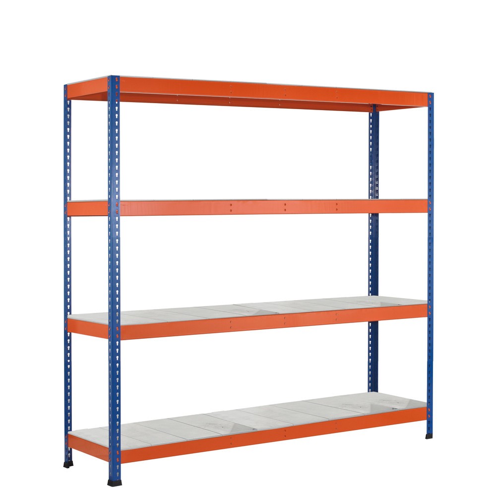 Číslo obrázku produktu 1: Široký regál SCHULTE, s ocelovými panely, základní pole, V×Š×H 2 438 × 1 536 × 469 mm