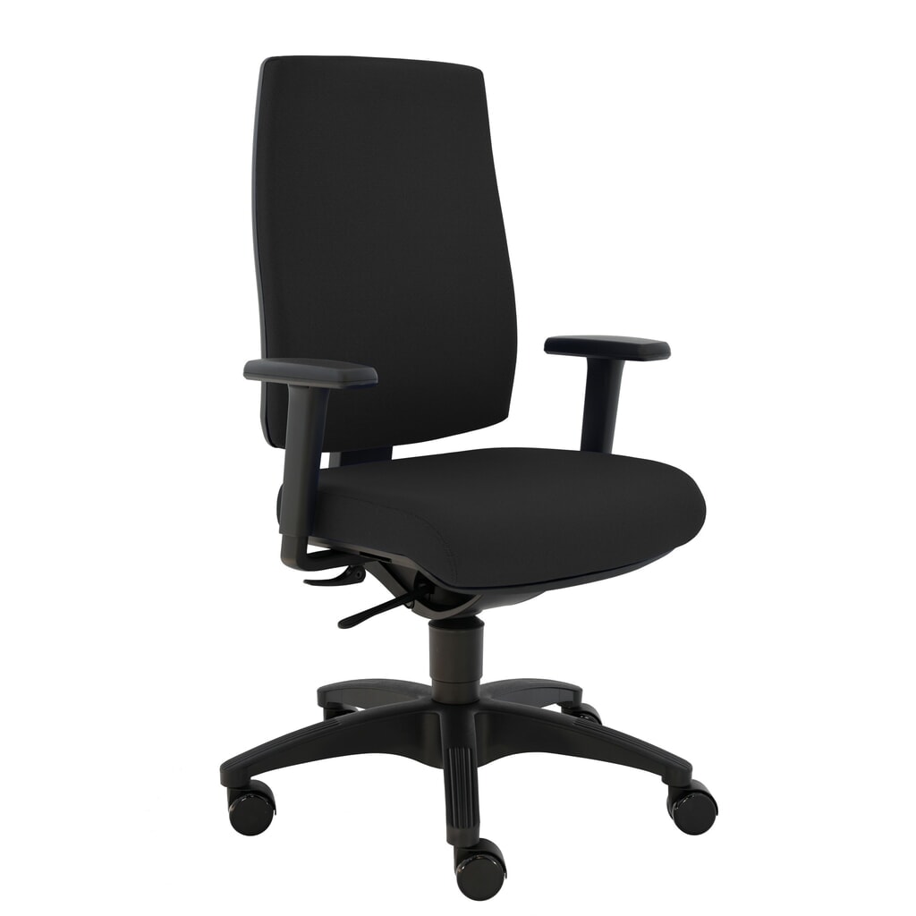 Kancelářská židle SITWELL STEIFENSAND Cebra, plastové skořepinové opěradlo, univerzální kolečka, polyester, černá Obrázek produktu: Kancelářská židle SITWELL STEIFENSAND Cebra, plastové skořepinové opěradlo, univerzální kolečka, polyester, černá